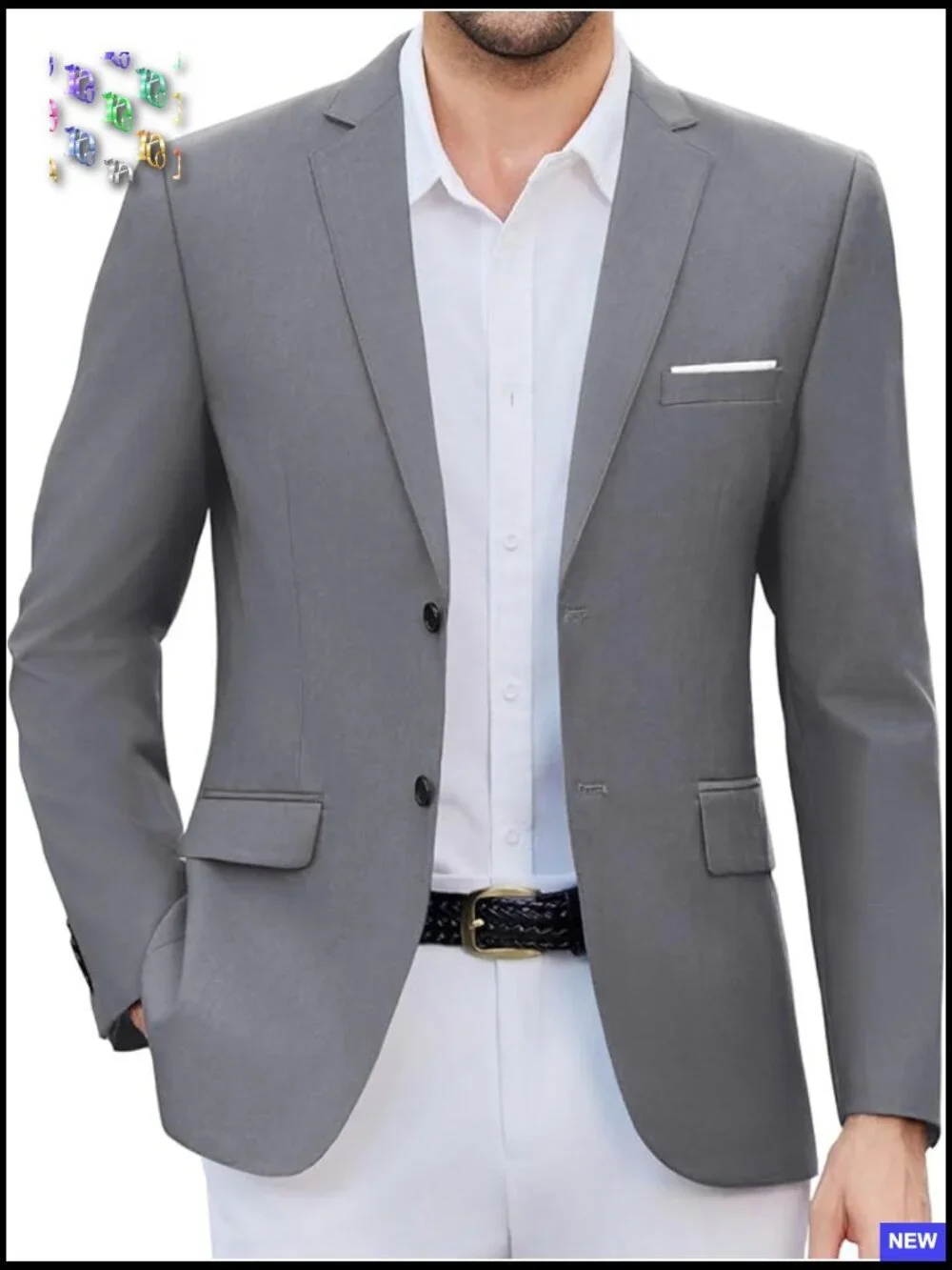 Lightweight Slim Fit Blazer Two Button Casual Sport Coat Classic Design